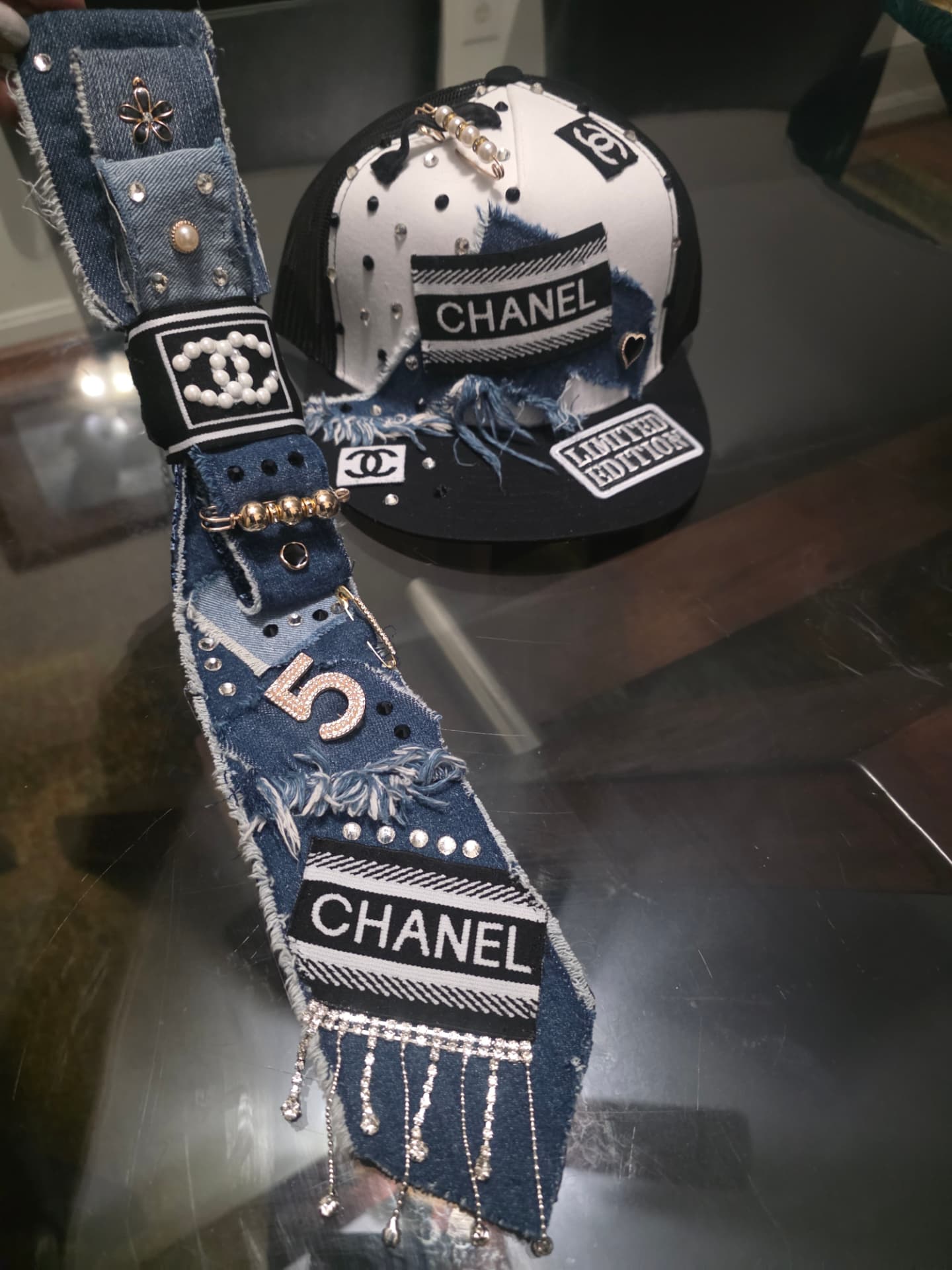 Denim Sash & Cap Set